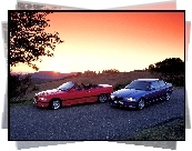 BMW 3, E36, Czerwony Cabriolet, Granatowy