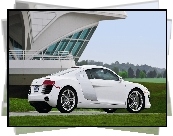 Białe, Audi R8, Auto, Sportowe