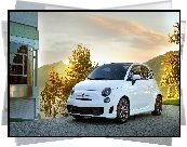 Fiat 500 C, Biały, Góry, Dom