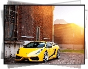 Samochód, Żółty, Lamborghini, Przebijające, Światło