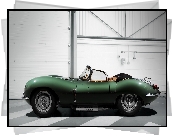 Zielony, Jaguar XKSS, 1957, Zabytkowy