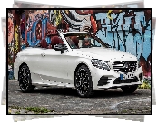 Biały, Mercedes-Benz C, Cabrio, AMG Line