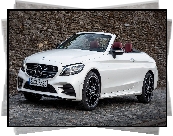 Biały, Mercedes-Benz C, AMG Line, Cabrio