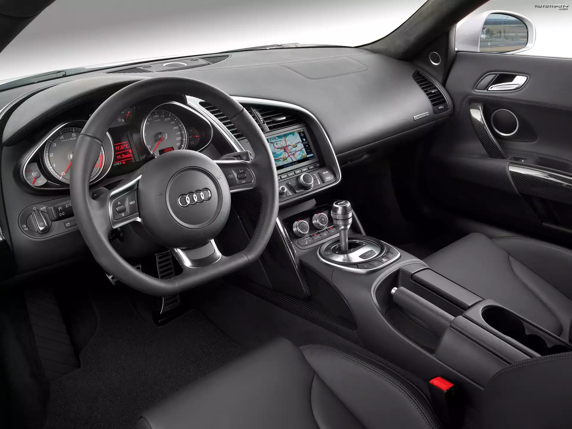 Audi R8, Wnętrze, Spłaszczona, Kierownica