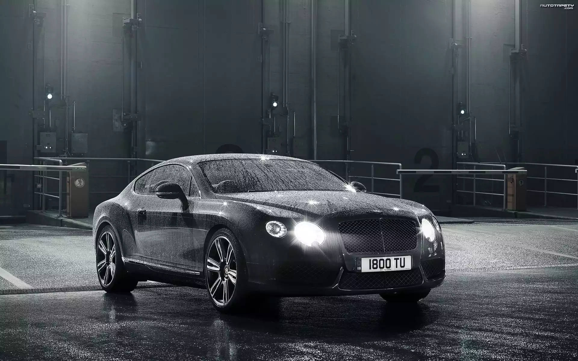 Bentley, Continental, Gt, V8, Deszcz, Światła