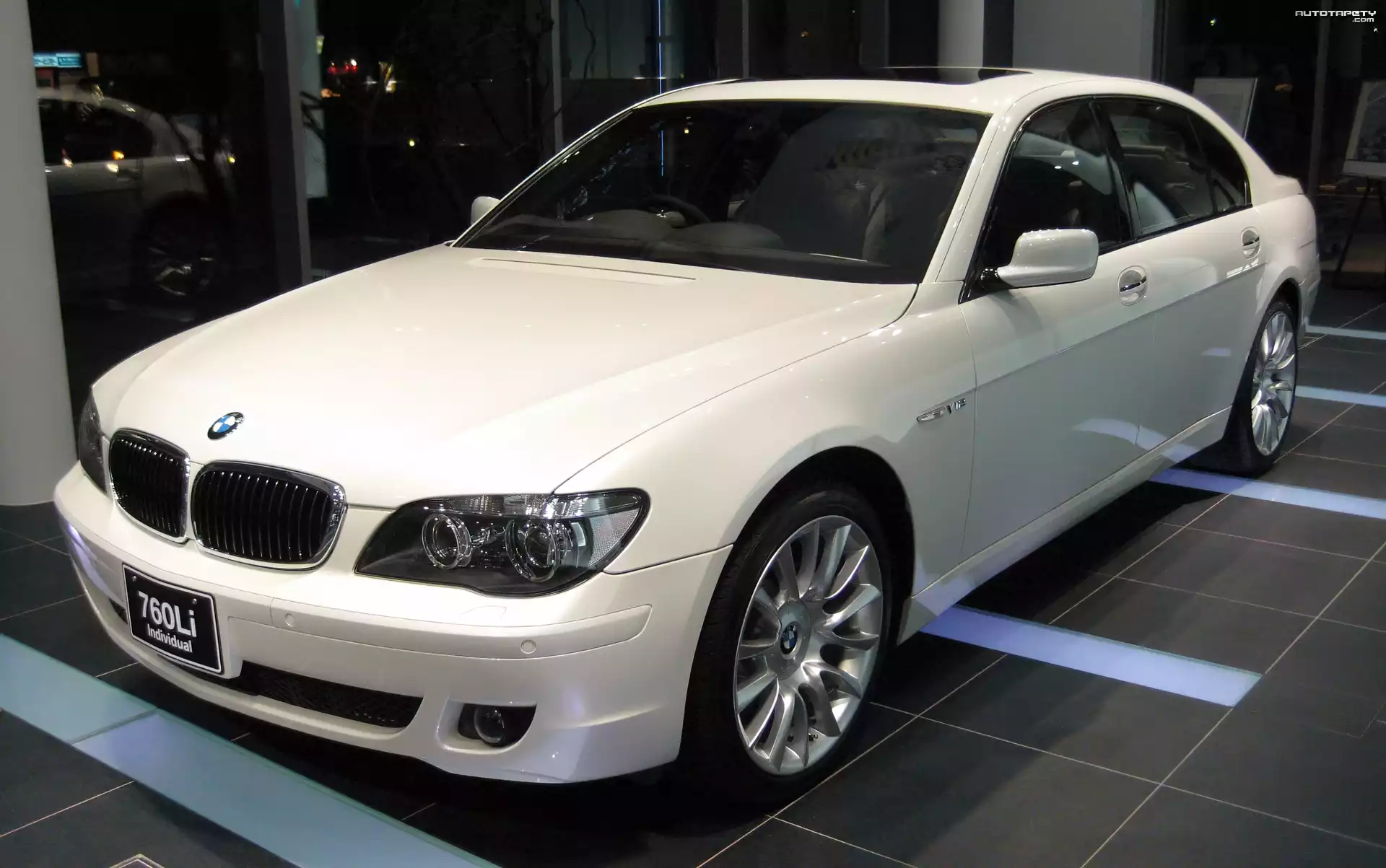 Biały, Bmw Seria 7, E66, Salon