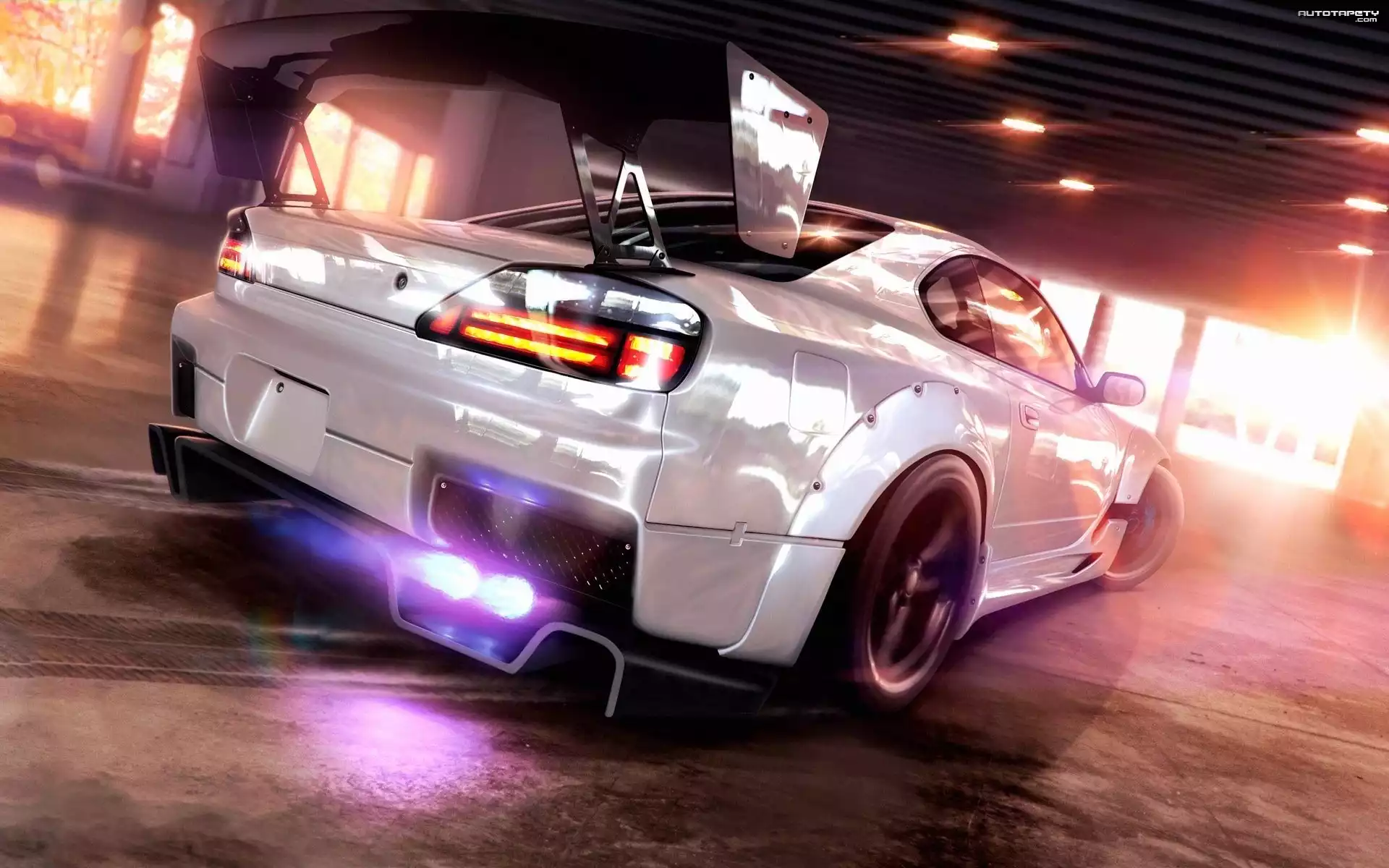 Biały, Nissan silvia s15, Drift