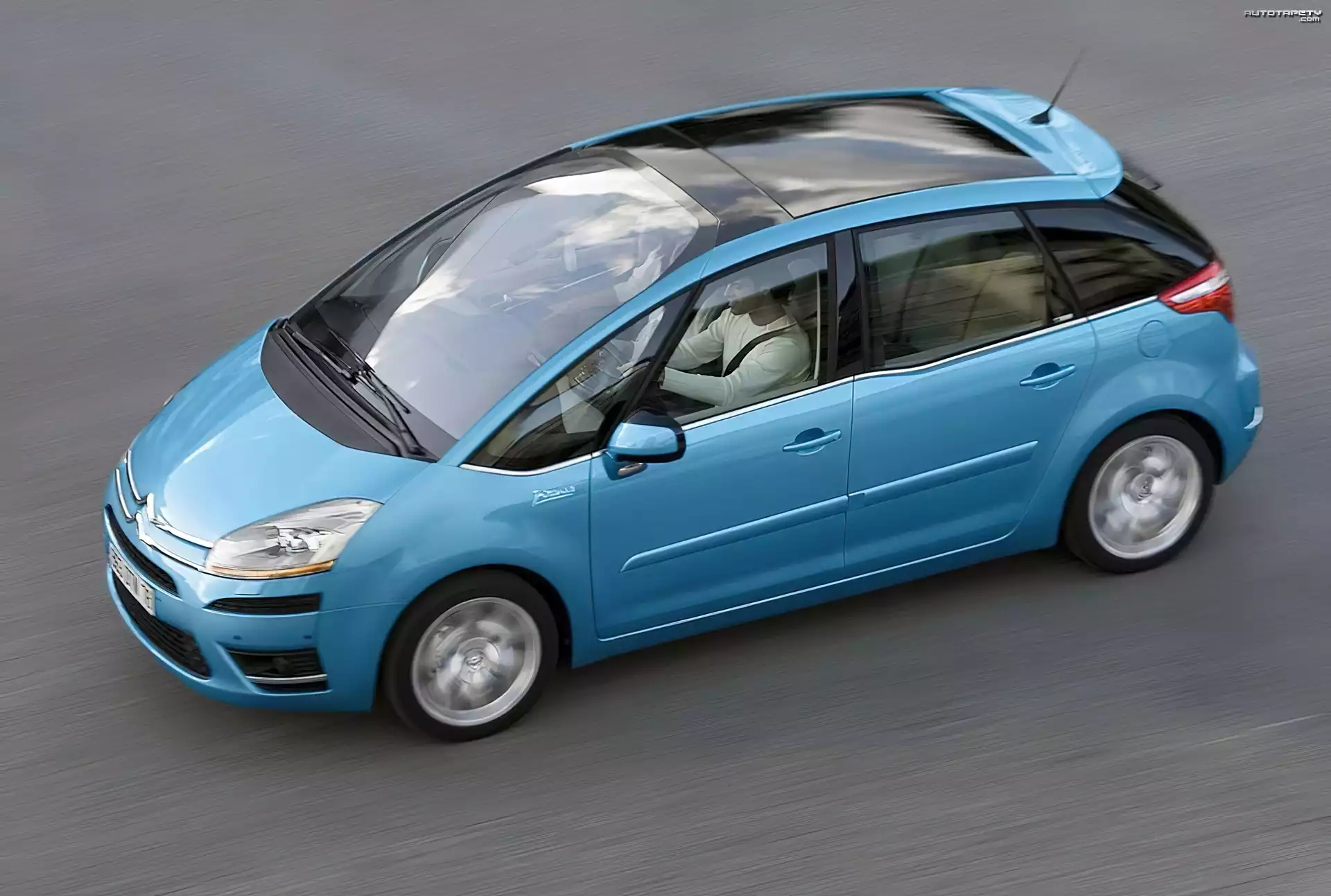Błękitny, Citroen C4 Picasso, Reflektor