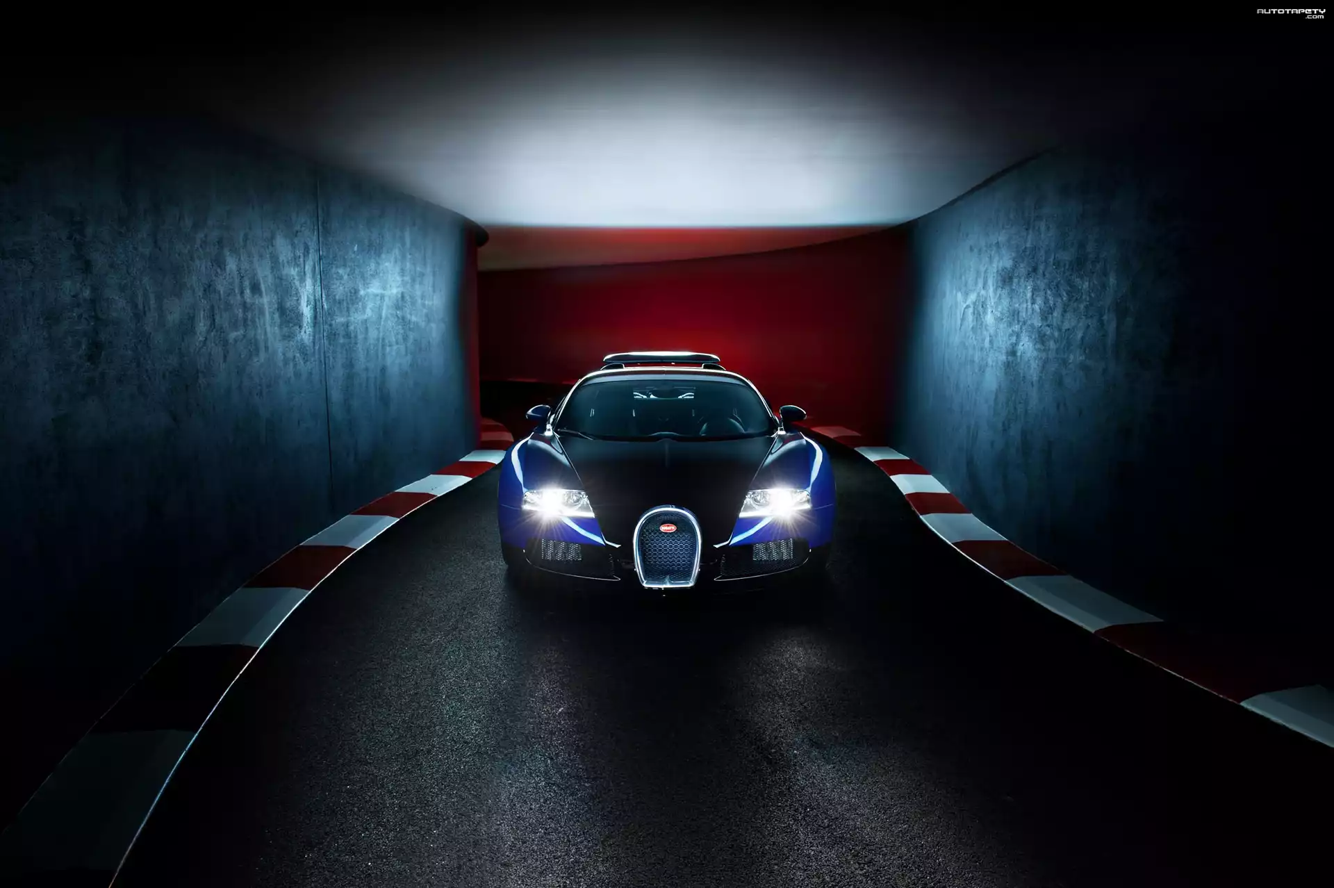 Bugatti, Veyron, Światła, Tunel