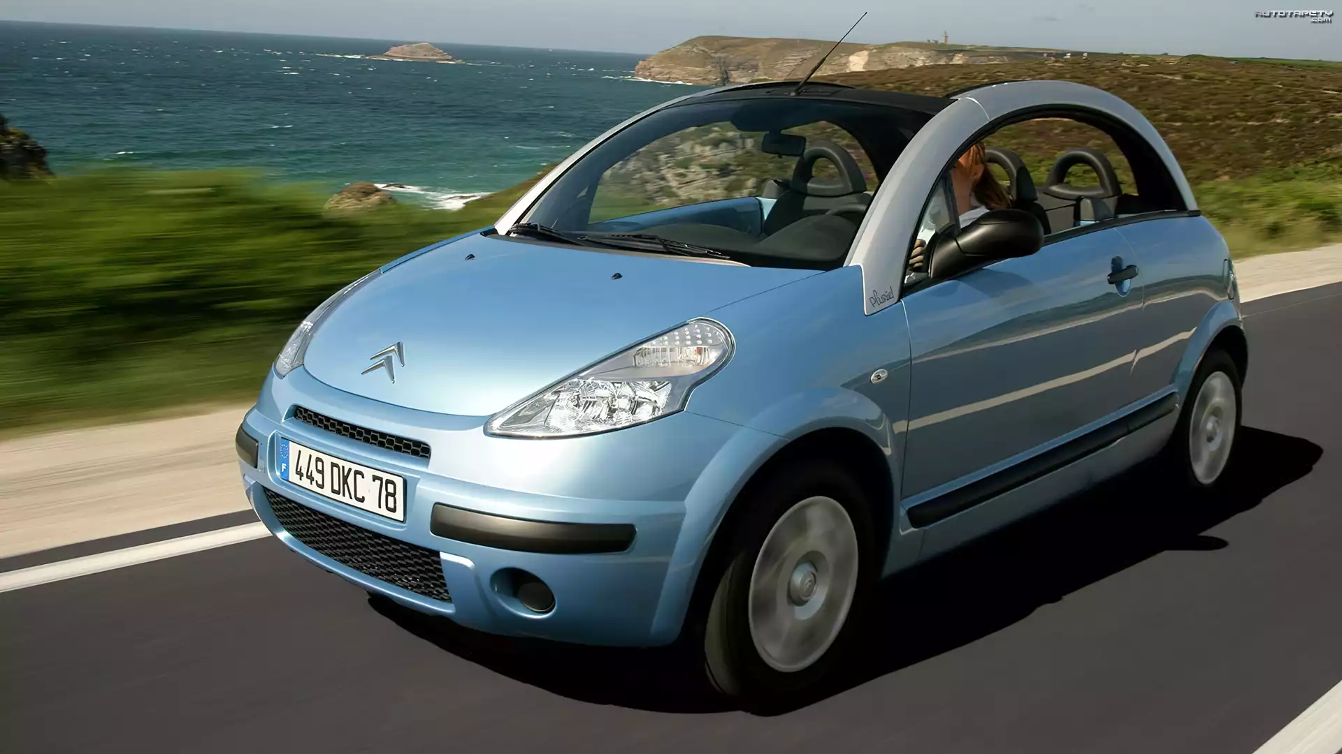 Samochód, Citroen, C3 Pluriel, Góry, Morze, Droga