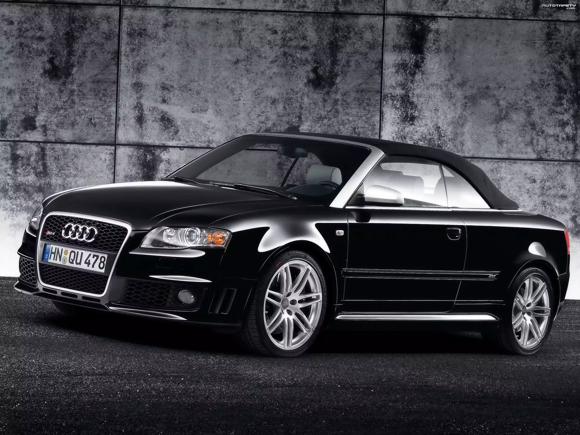 Czarne, Audi RS4, Kabriolet