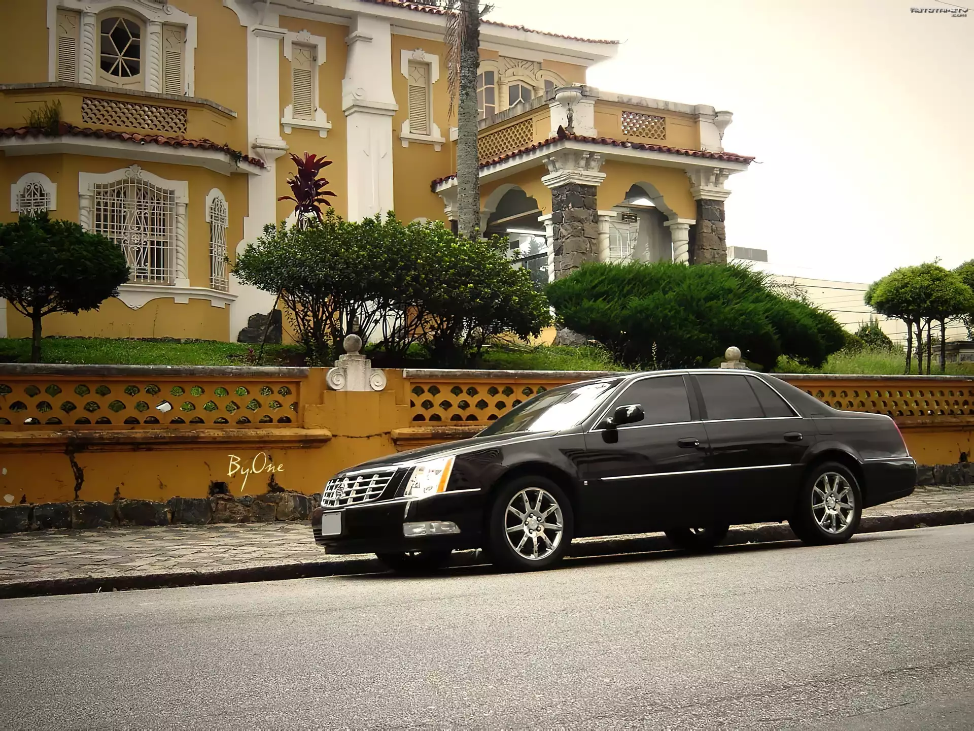 Czarny, Cadillac DTS, Przyciemniane, Szyby
