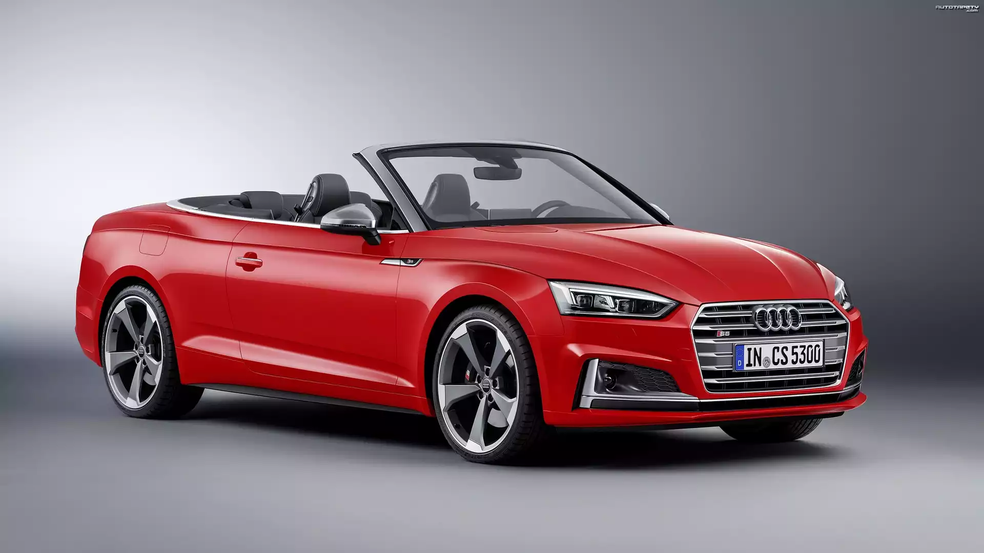 Czerwone, Audi S5, Kabriolet