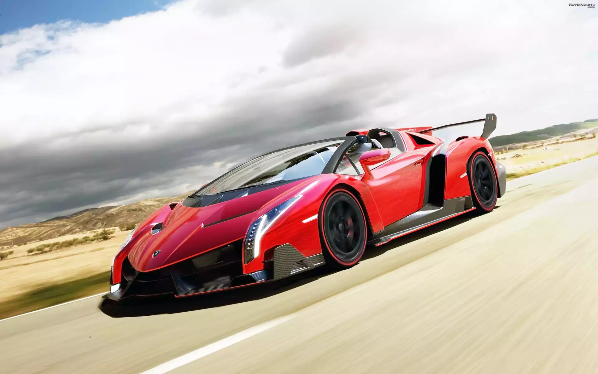 Czerwone, Lamborghini Veneno Roadster