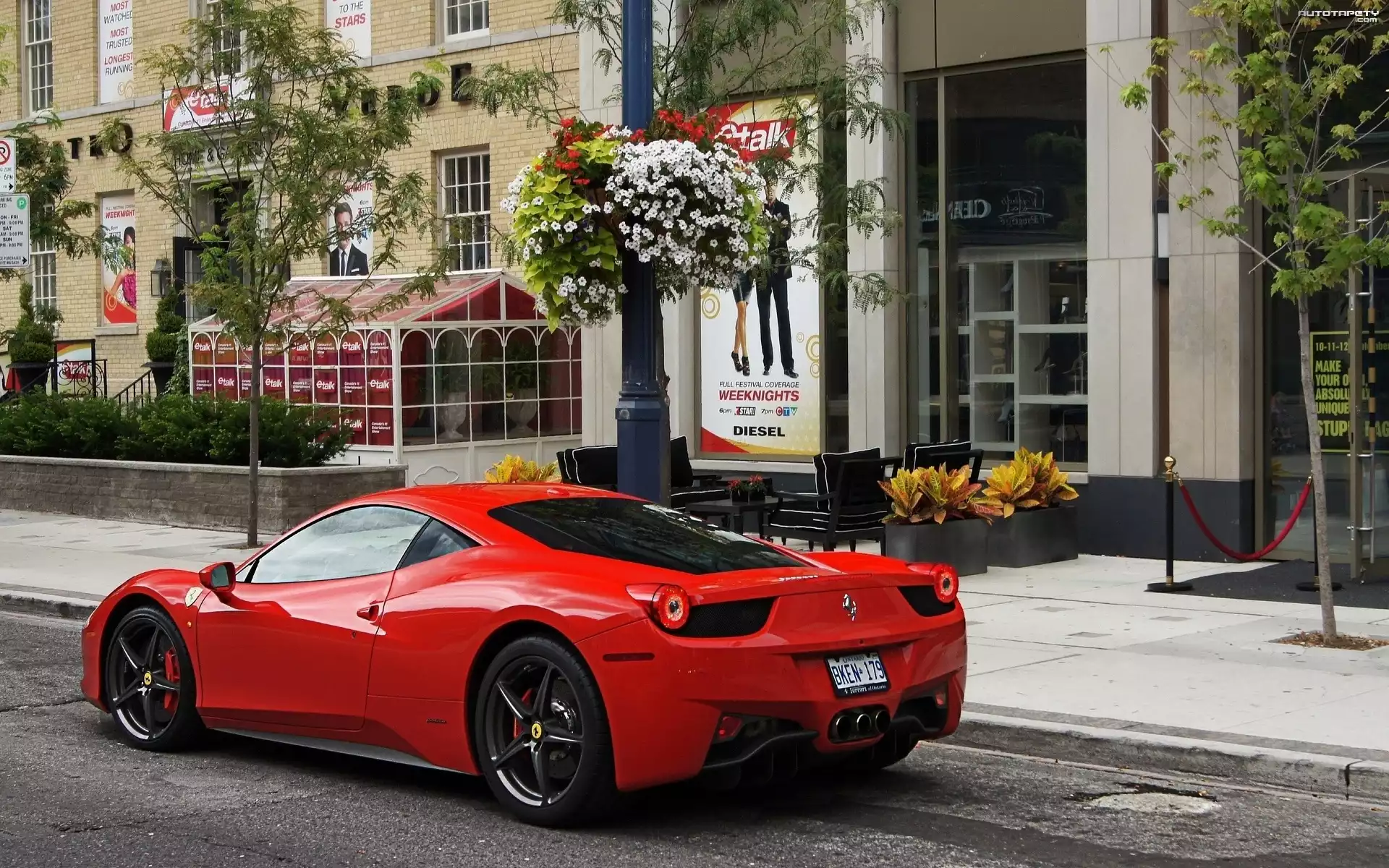 Czerwony, Samochód, Ferrari, 458 Italia