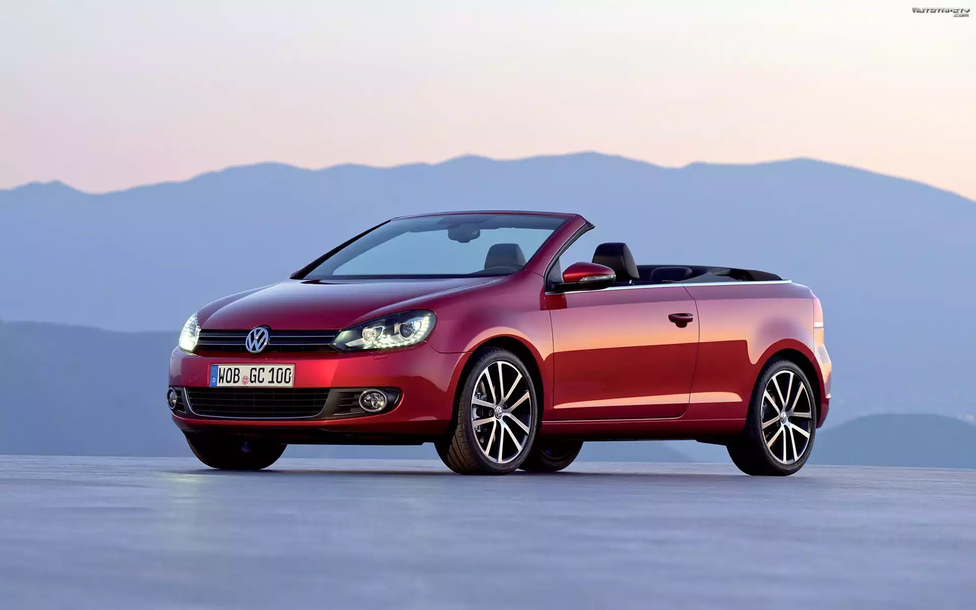 Czerwony, Volkswagen Golf, Cabrio