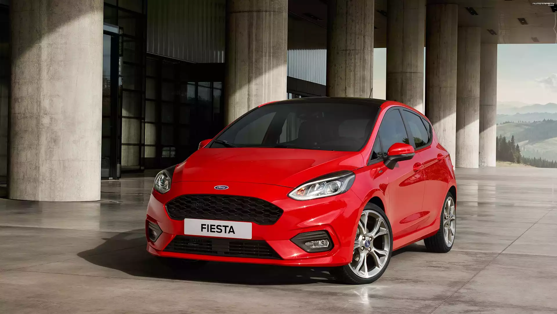 Czerwony, Ford Fiesta ST-Line, 2016