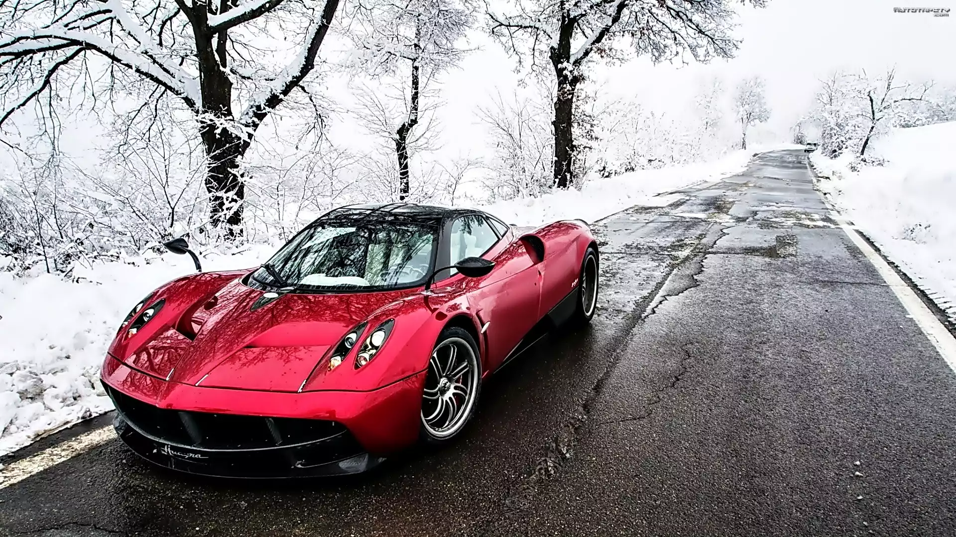Czerwony, Samochód, Pagani, Huayra