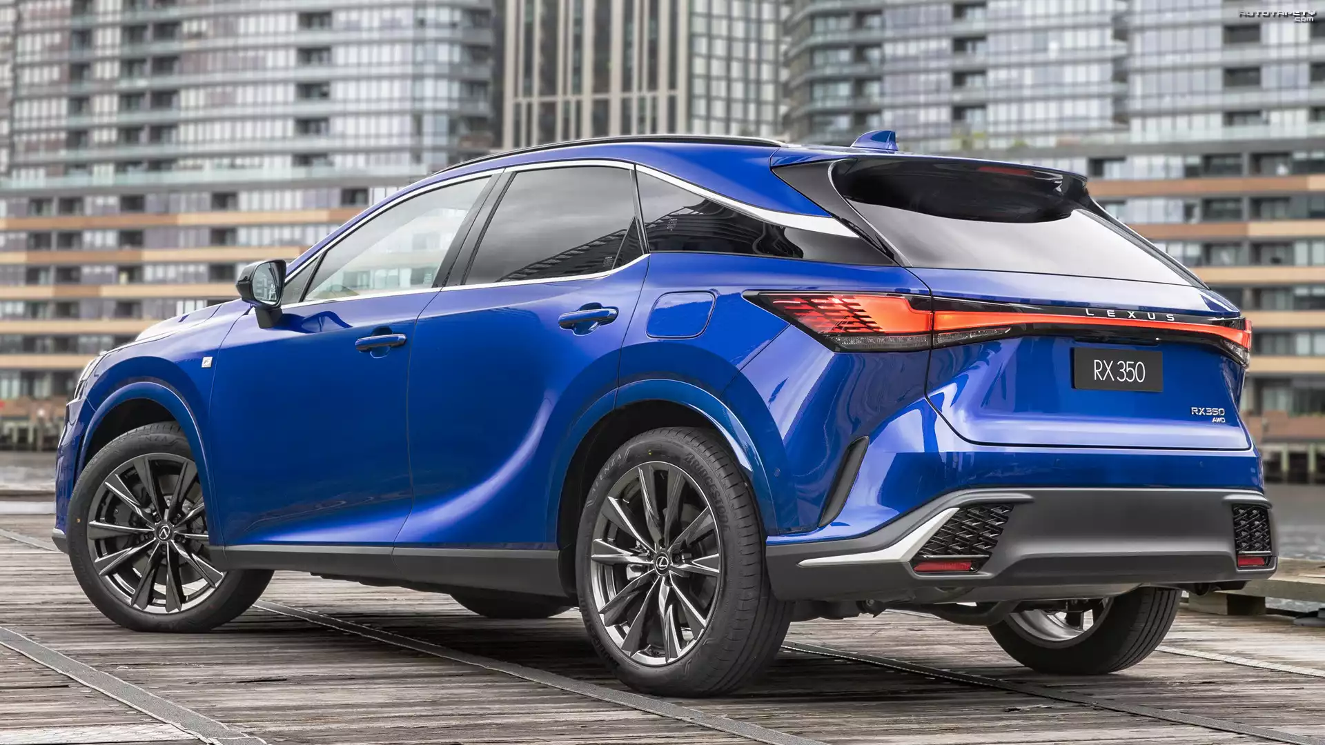 Niebieski, Lexus RX F Sport, Tył, Bok