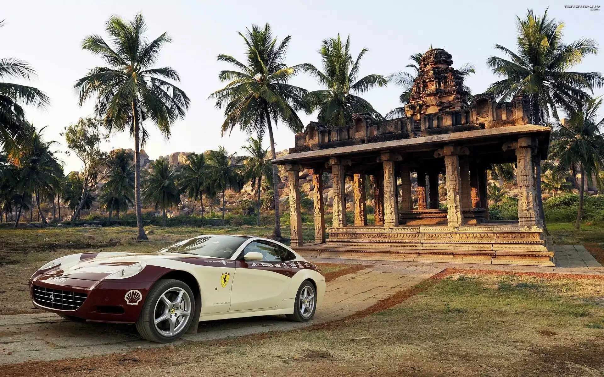 Ferrari, 612, Scaglietti, Ruiny, Palmy