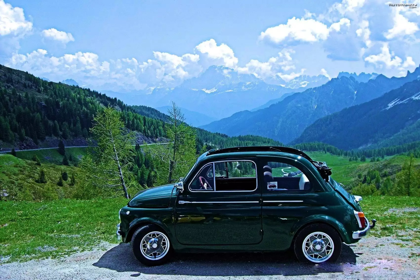 Fiat 500, Góry, Niebo