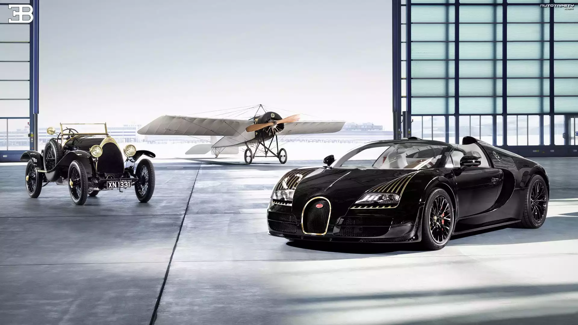 Hangar, Samochód, Zabytkowy, Bugatti, Samolot