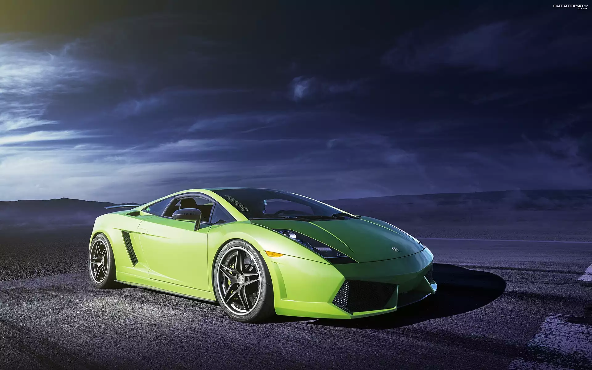 Lamborghini, Gallardo, Droga, Góry, Noc