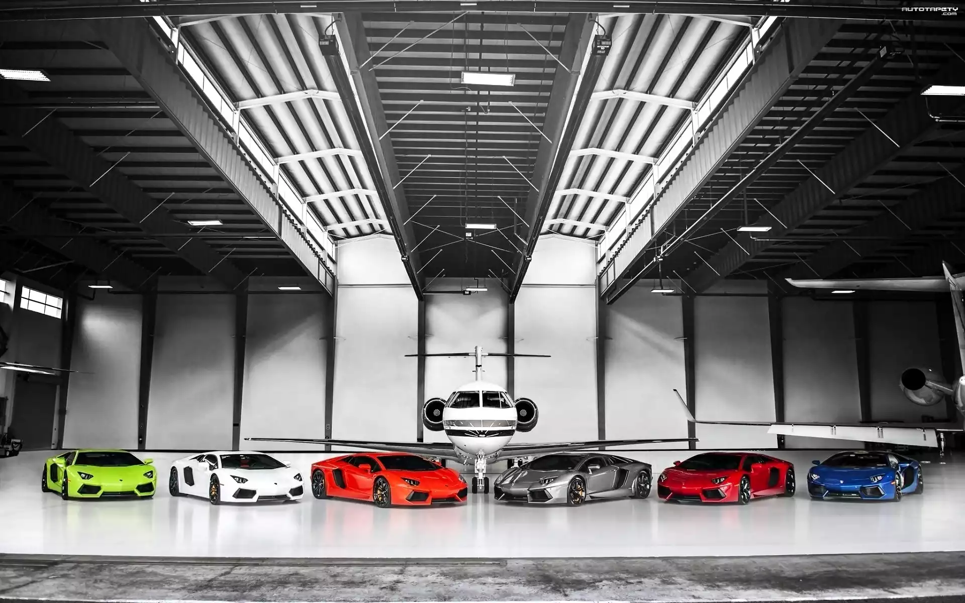 Lamborghini, Aventador, Samochody, Samolot