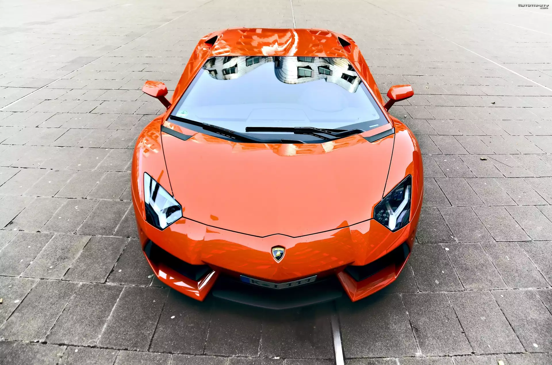 Lamborghini, Aventador, Światła, Szyba