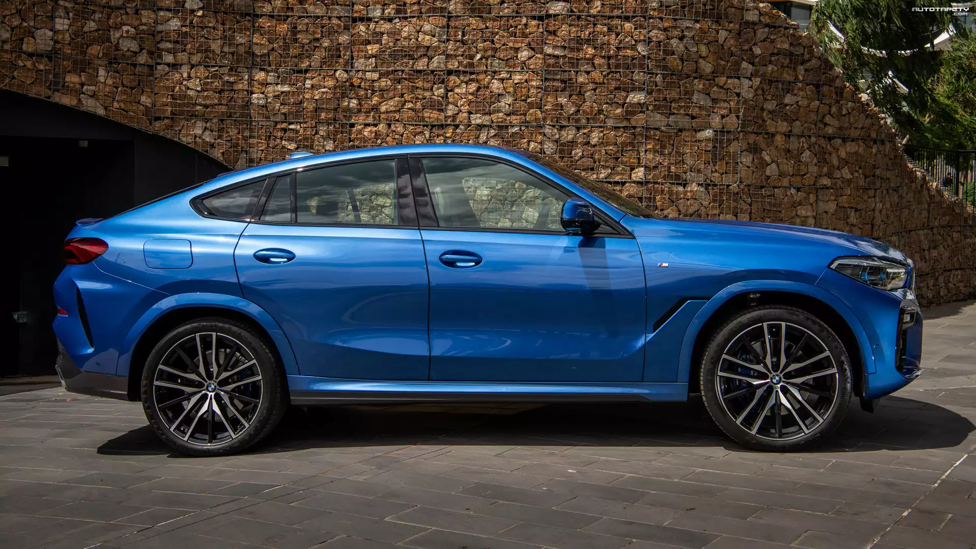 Niebieskie, BMW X6, M, Sport, Bok