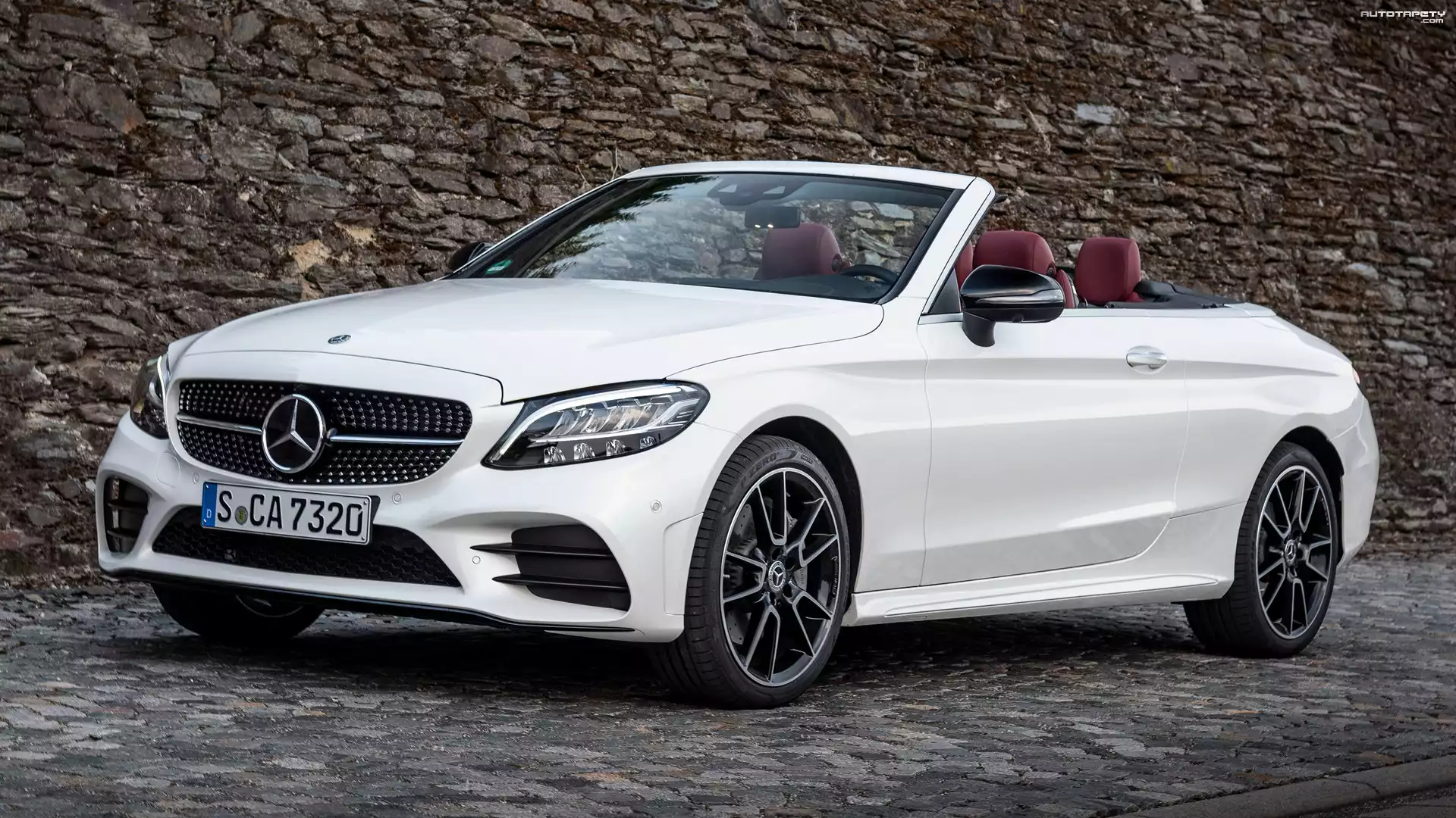 Biały, Mercedes-Benz C, AMG Line, Cabrio