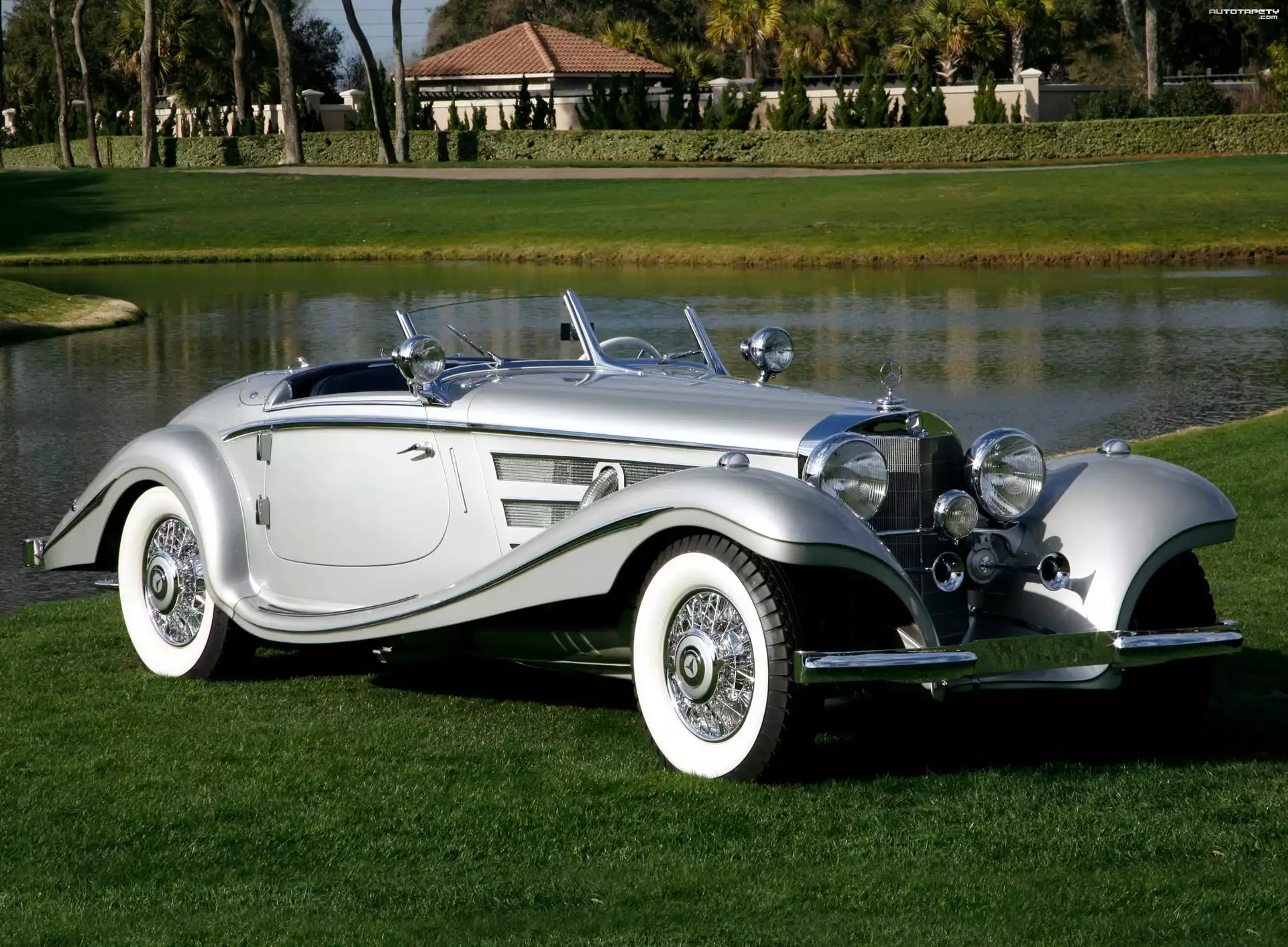 Mercedes Benz 500K, Srebrny, Kabriolet