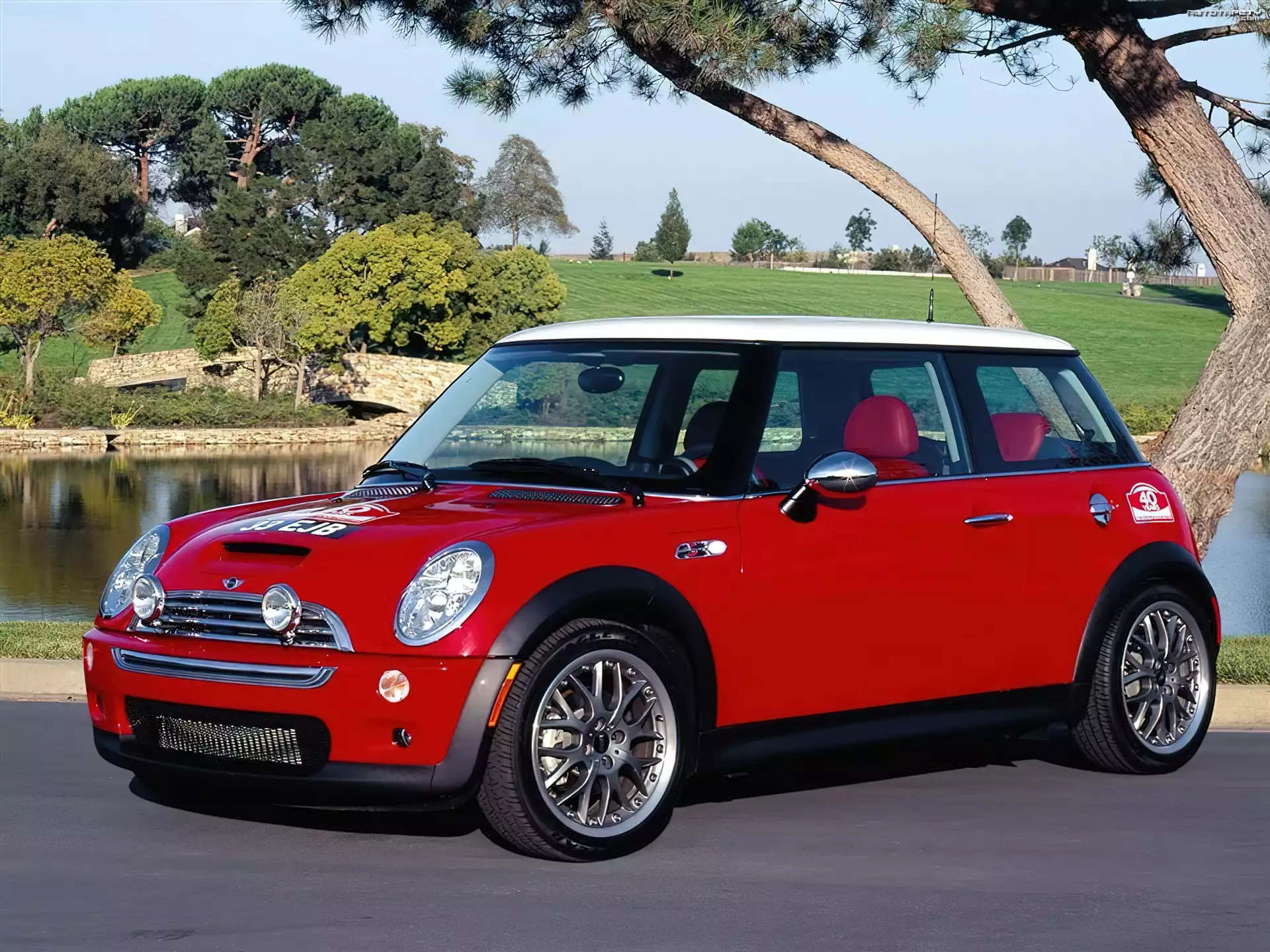 Mini Cooper, Biały, Dach
