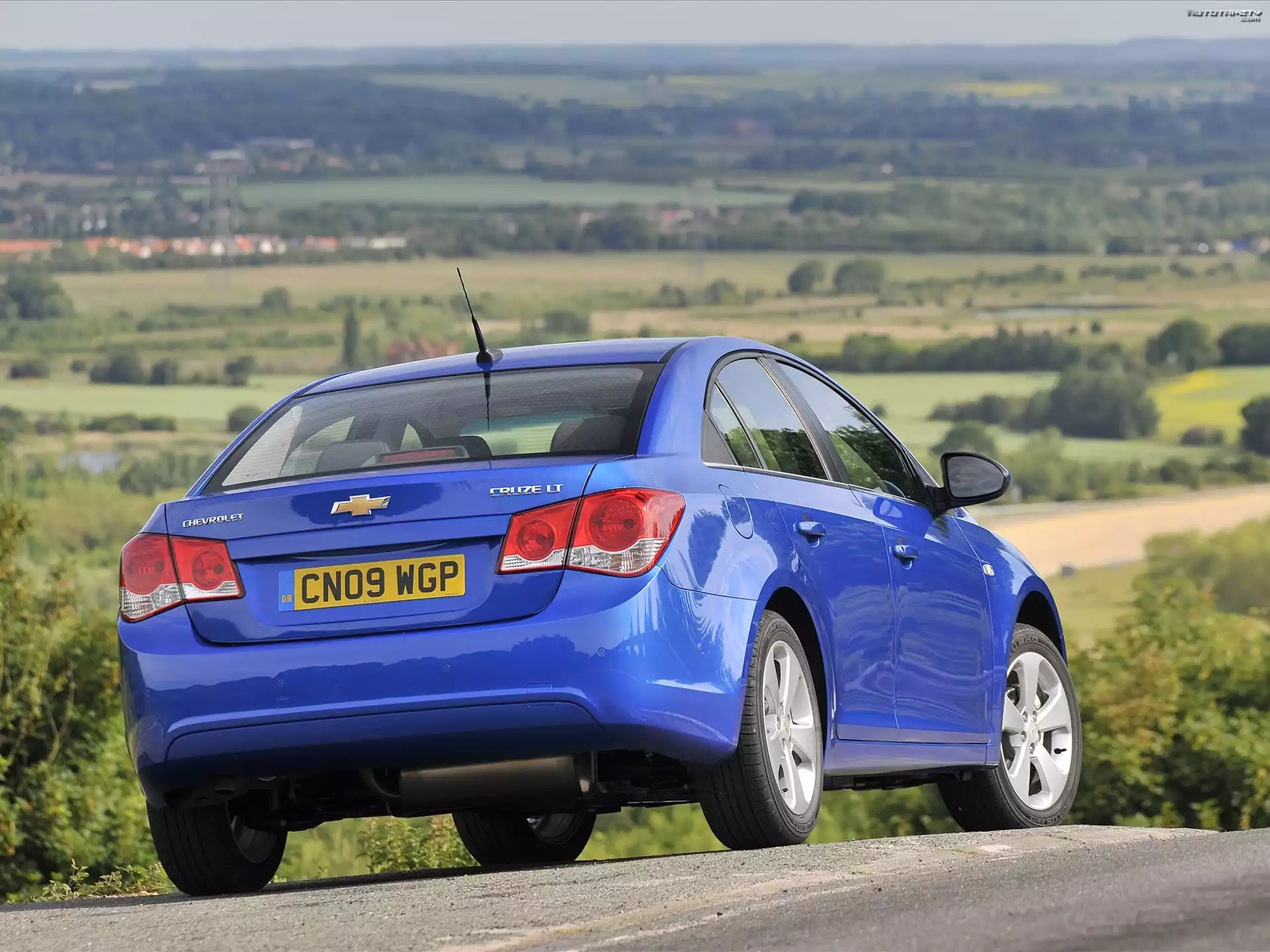 Niebieski, Tył, Chevrolet Cruze
