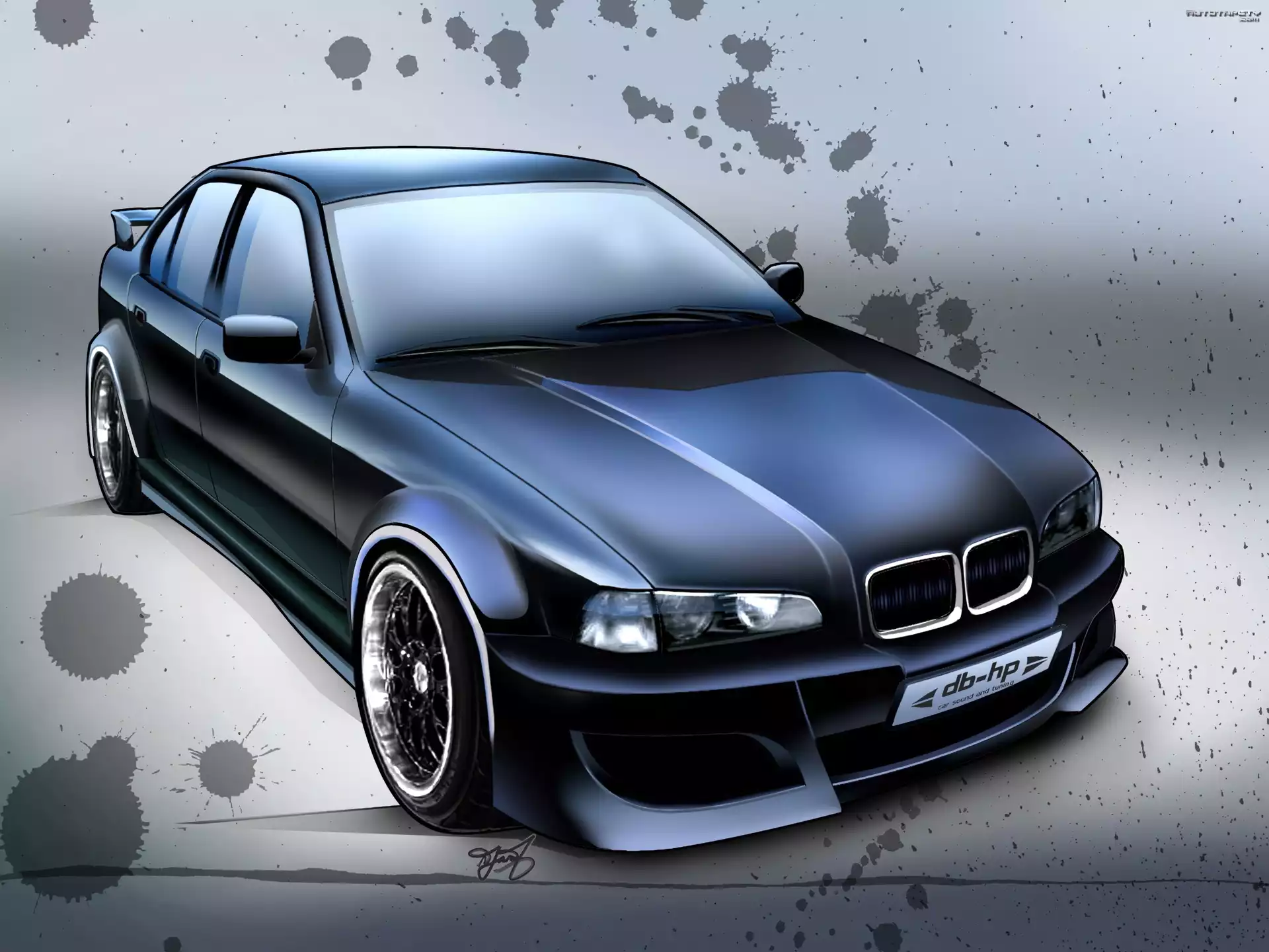 Niebieski, BMW 3, E36, Rysunek