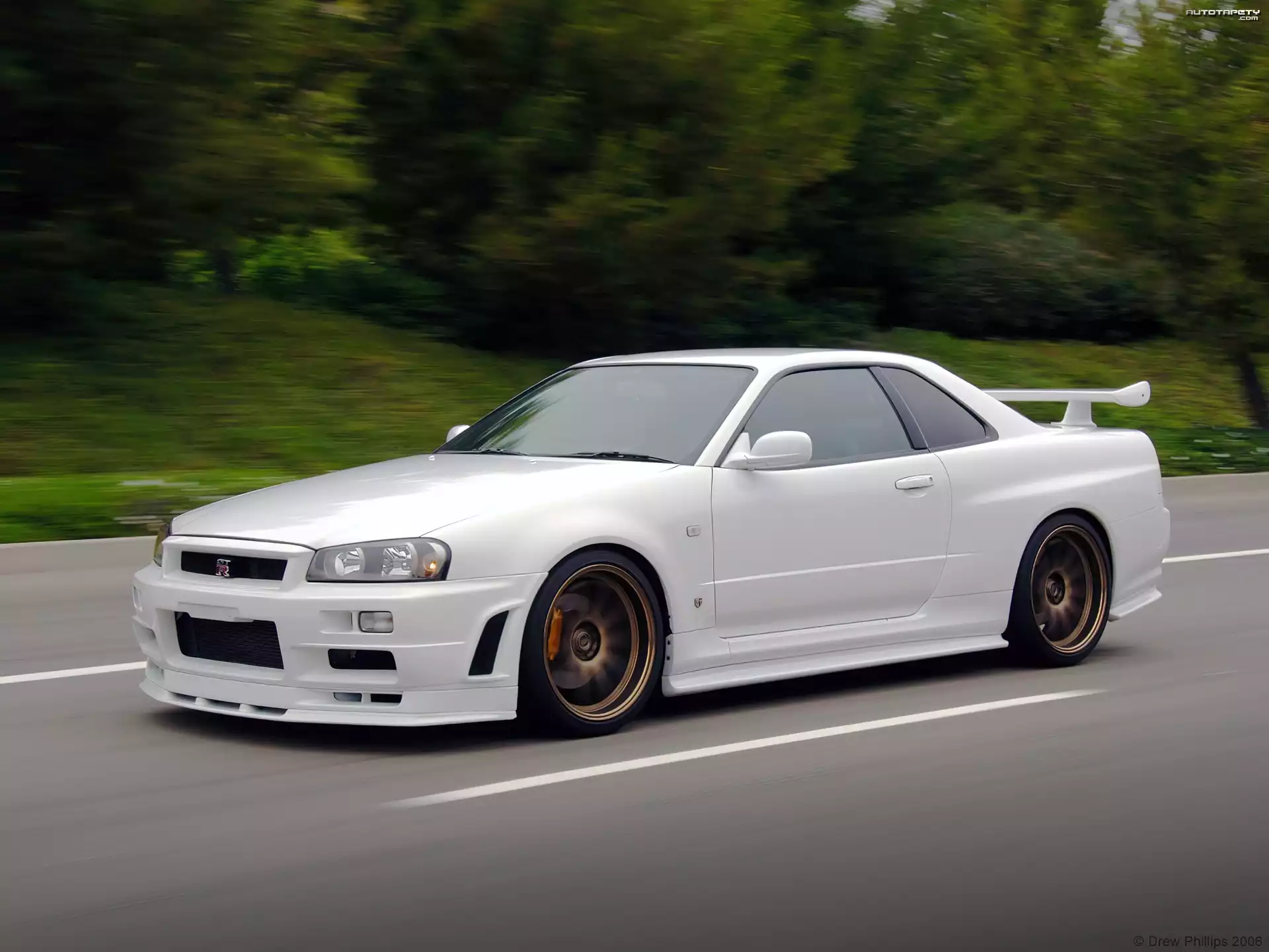 Biały, Nissan, R34