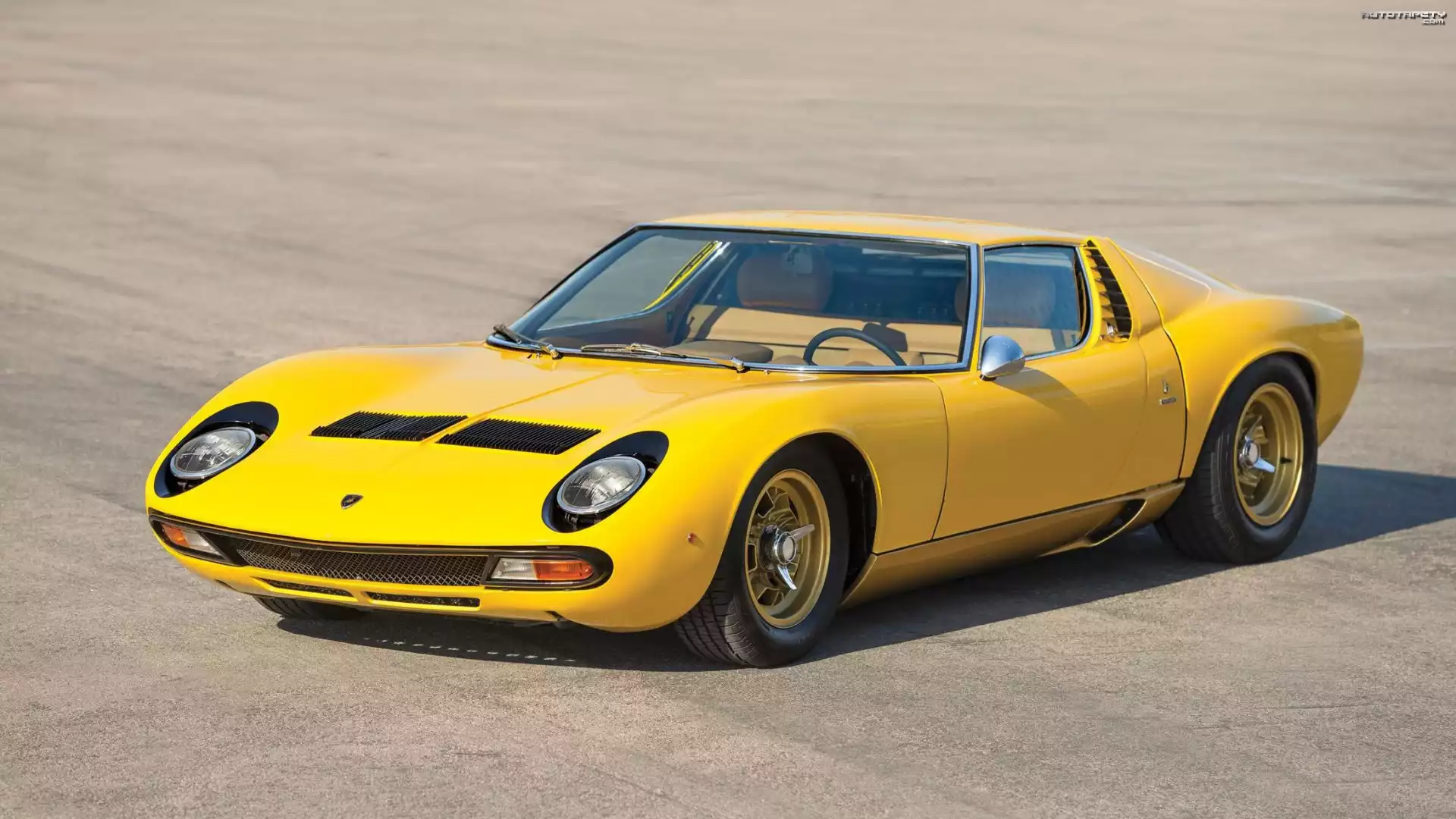 Żółte, Zabytkowe, Lamborghini Miura P400 SV, 1971