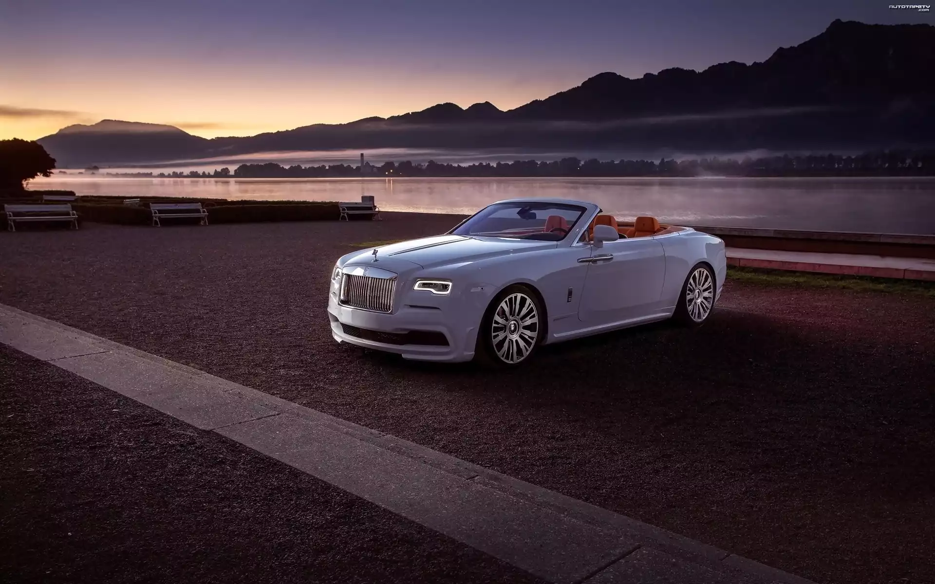 Rolls-Royce Dawn Spofec, 2016, Zachód słońca, Rzeka