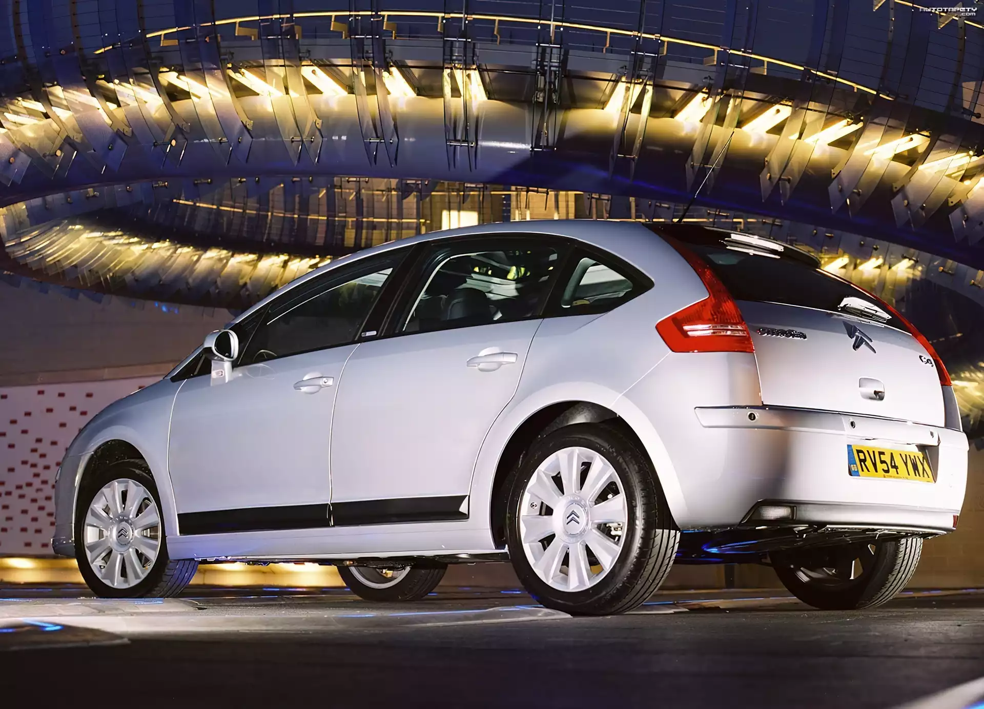 Samochód, Biały, Citroen C4