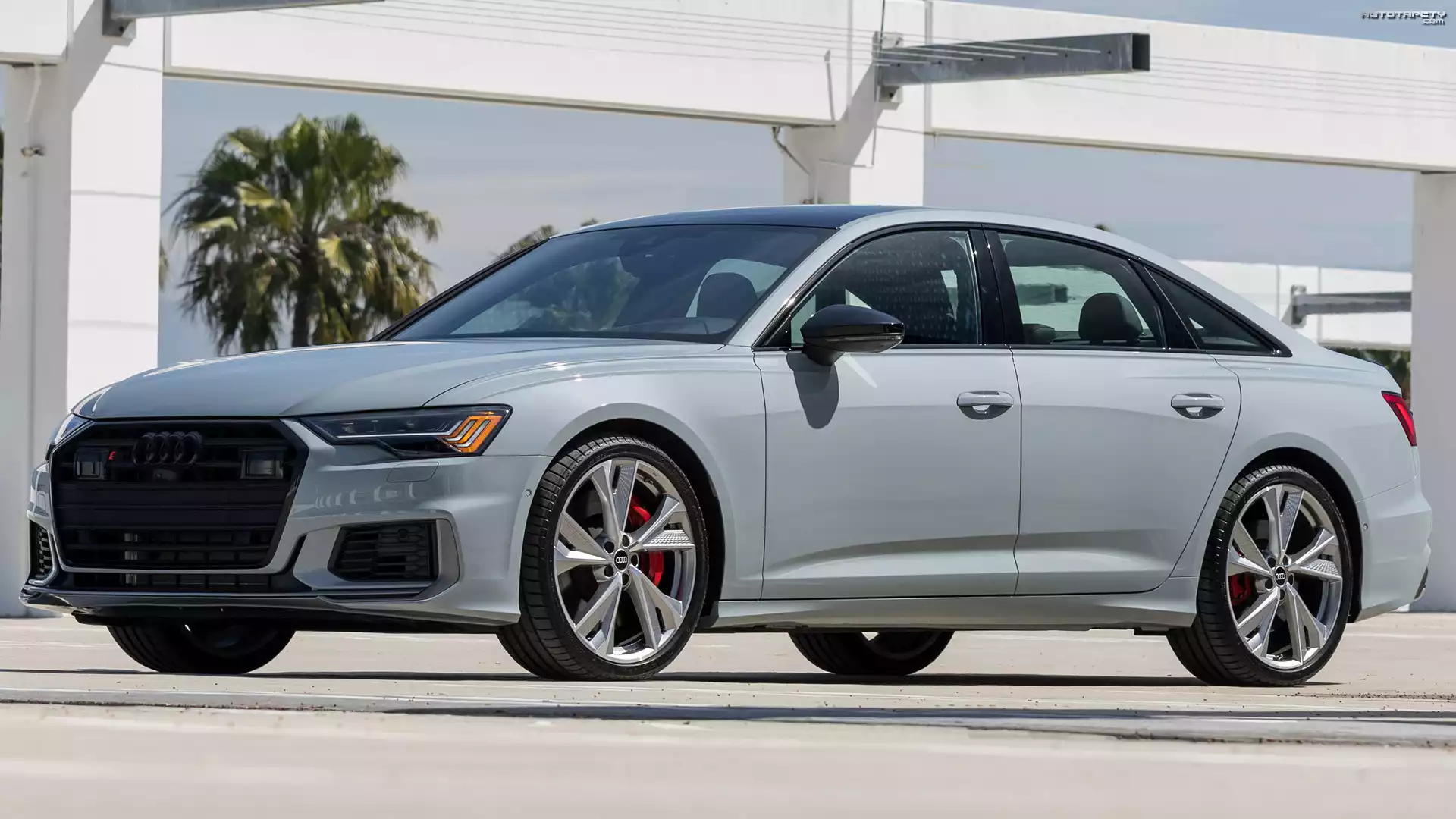 Popielate, Audi S6, Sedan