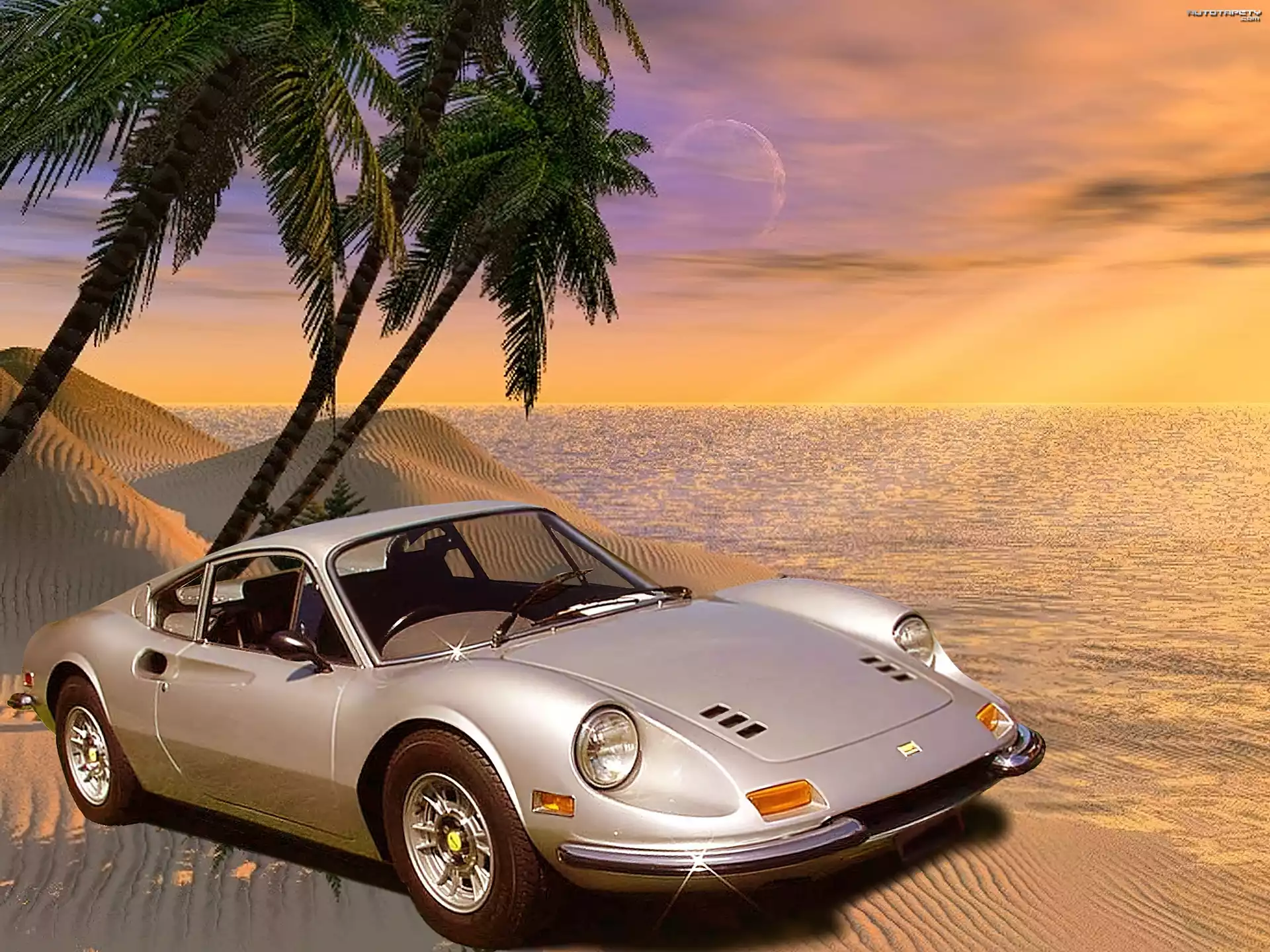 Srebrne, Ferrari Dino, Zderzaki, Chrom