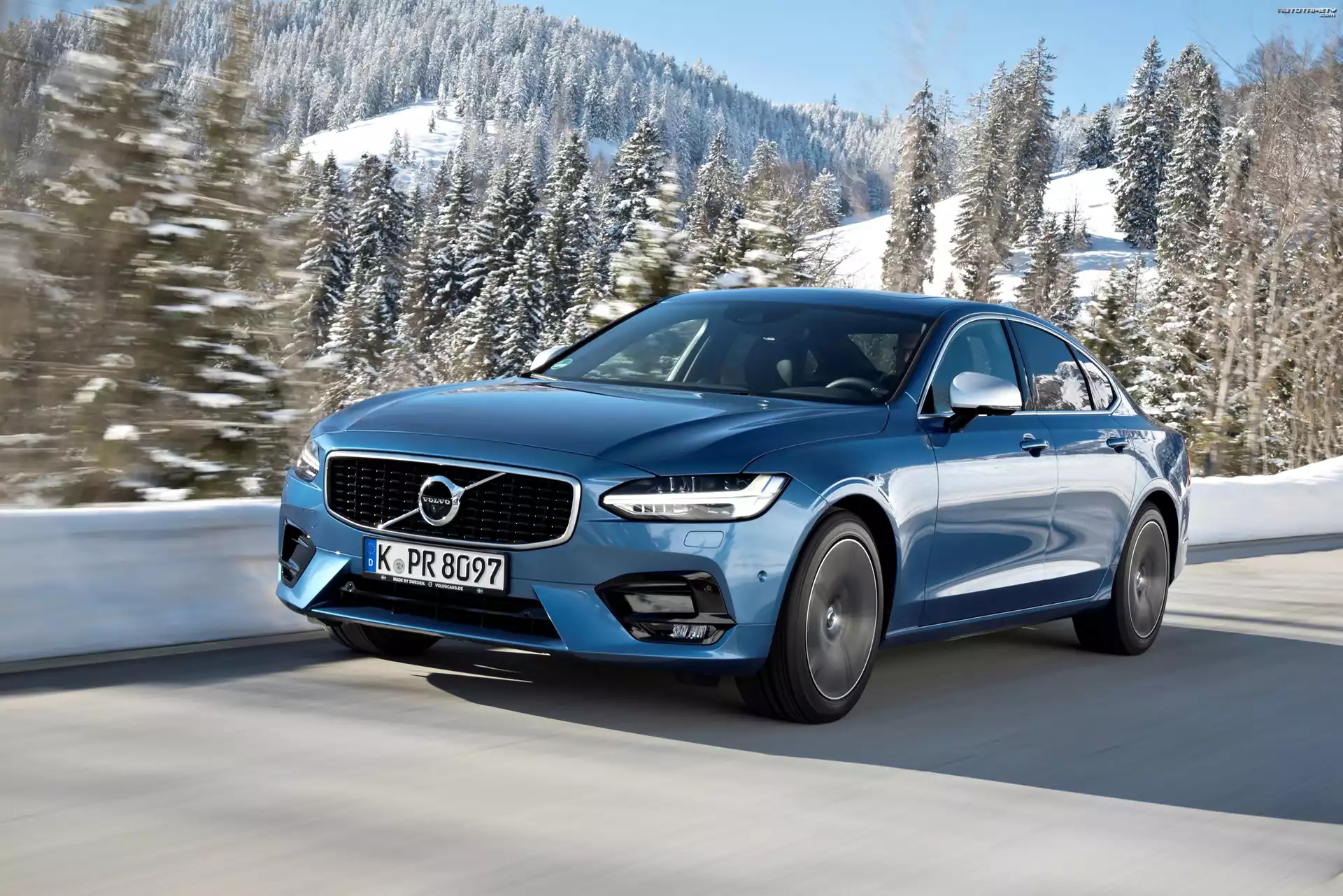 Niebieskie, Volvo S90 T5 R-Design, Sedan, 2016