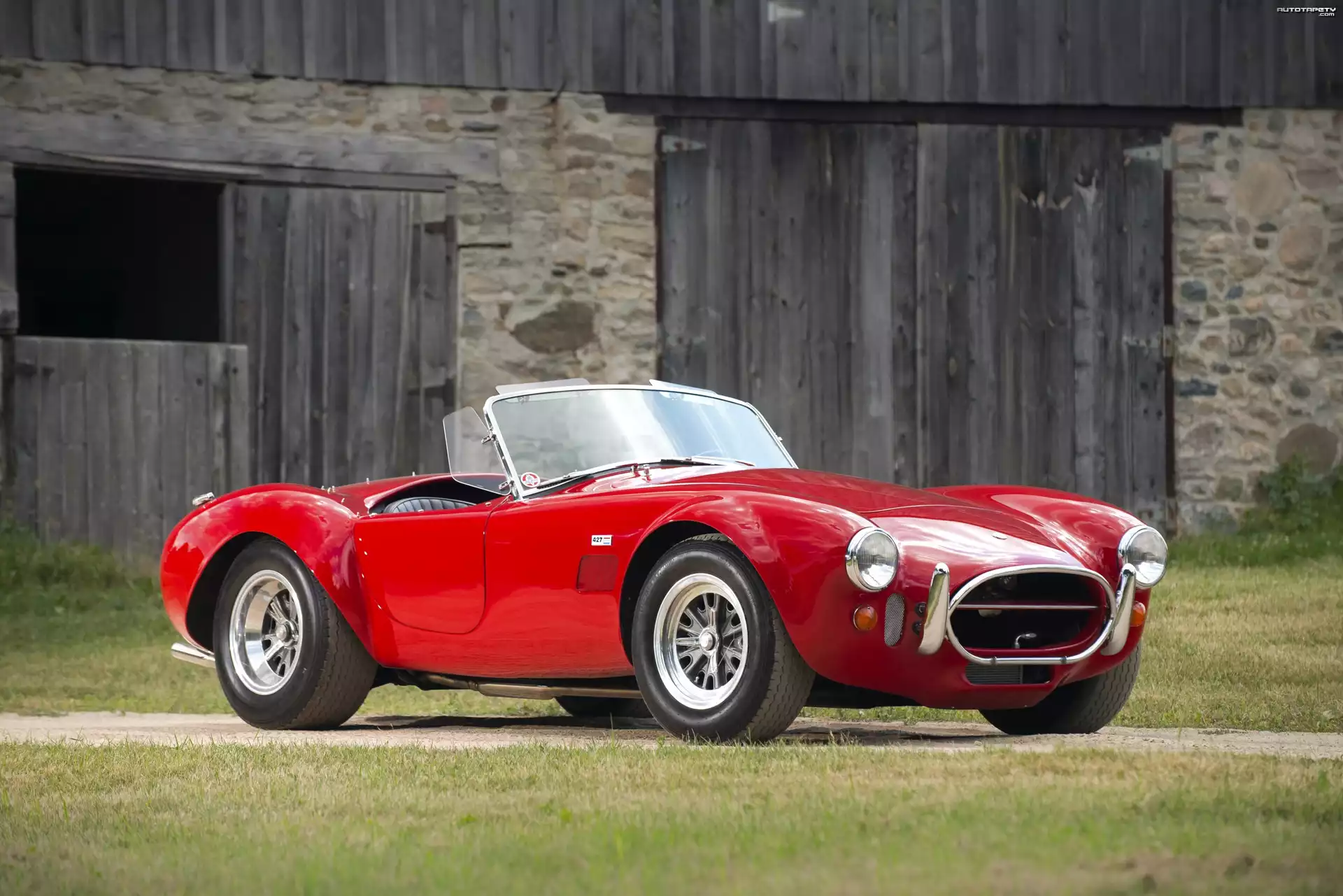 Czerwony, Zabytkowy, Ford Shelby Cobra 427, 1965