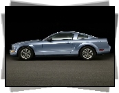 Niebieski, Ford Mustang, Lewy Profil