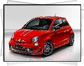 Czerwony, Abarth 500, Pasy, Felgi