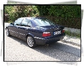 Granatowy, BMW 3, E36, Widok, Lewy, Tył