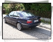 Granatowy, BMW 3, E36, Widok, Lewy, Tył