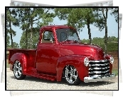 Czerwony, Chevy, Pick-Up, 1949