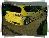 Żółta, Honda Civic, Tuning