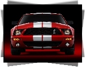 Shelby, Ford Mustang, Czerwony, Halogeny